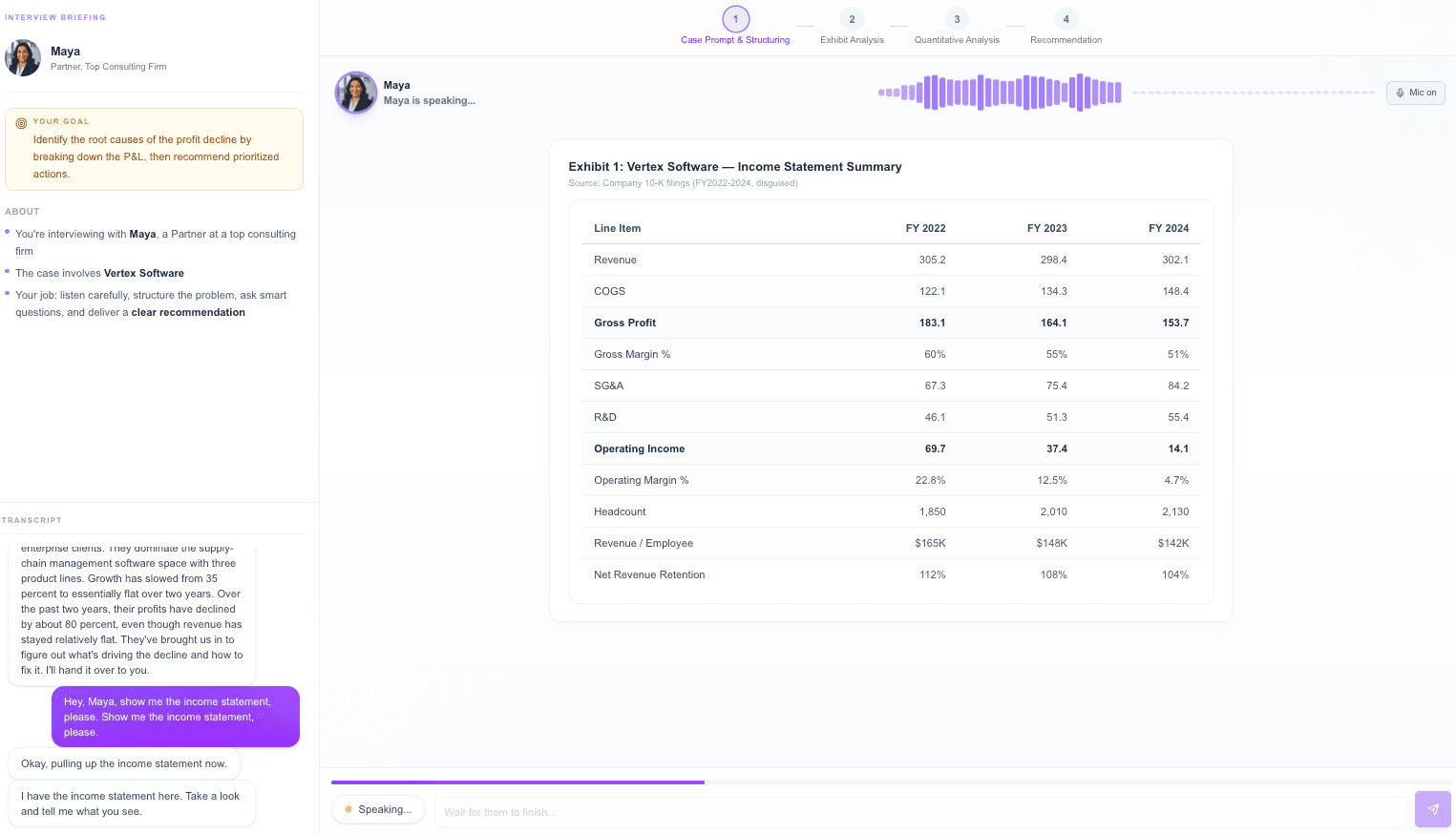 Interview simulation